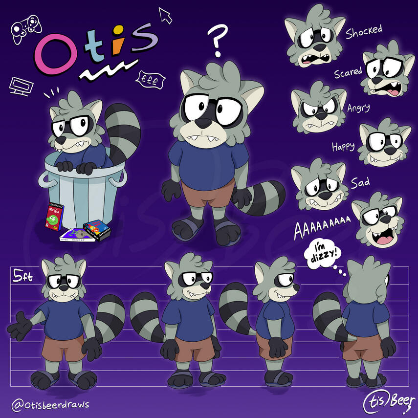 Streaming mascot model sheet