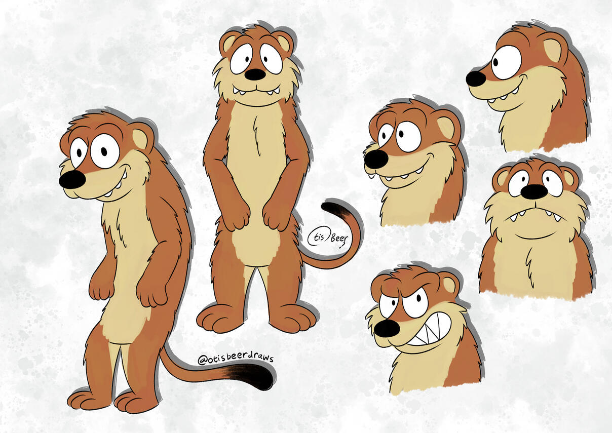 Disrespectful Little Weasel model sheet