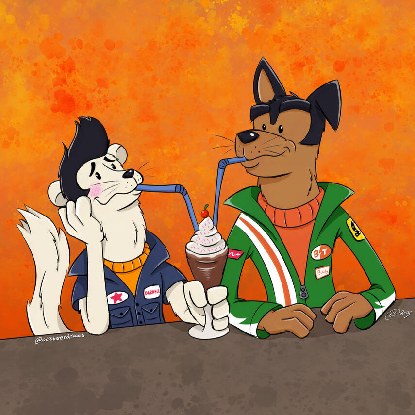 Buddy and Darnell share a shake (Buddy Thunderstruck fanart)